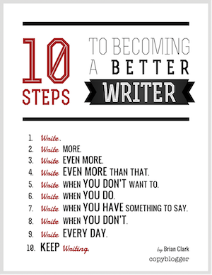 image of 10 Steps to Becoming a Better Writer Poster